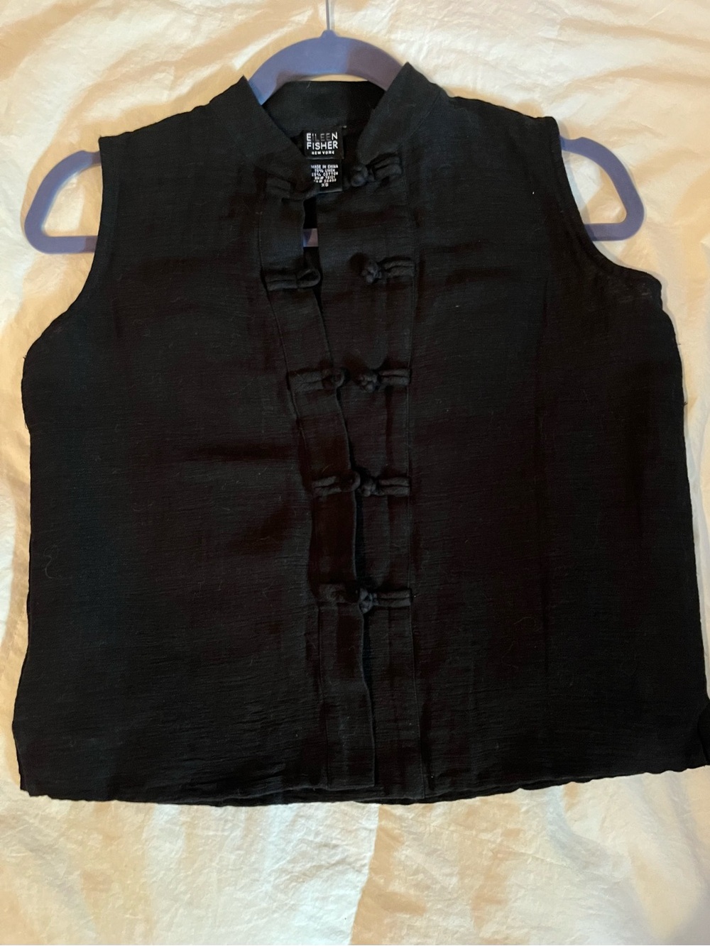 Eileen Fisher Textured Linen
Blend Black Vest Minimalist
Avant Garde